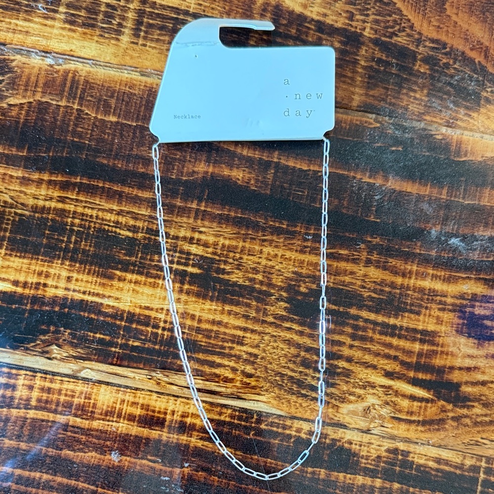 a new day Silver Paperclip Link Necklace